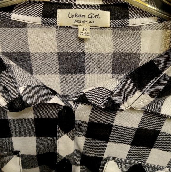 Urban Girl Junior Plus Size Checked Flannel Shirt - Picture 2 of 5